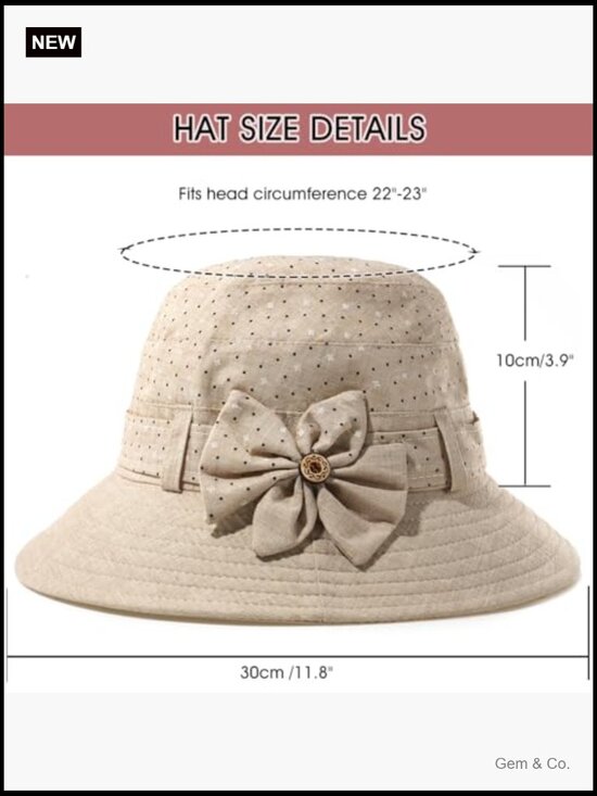 Vintage Cloche Floral Fedora Bucket Hat Foldable Wide Brim UPF 30 main image 7